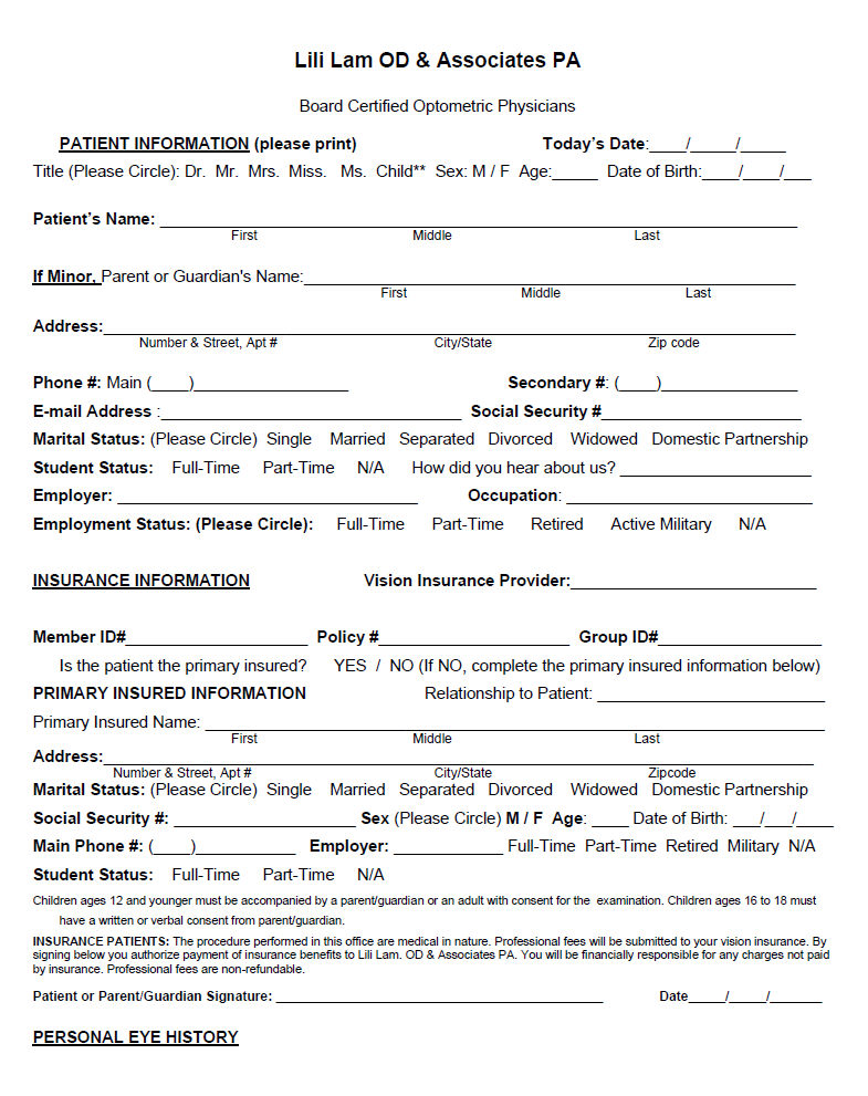 Patient Intake Form